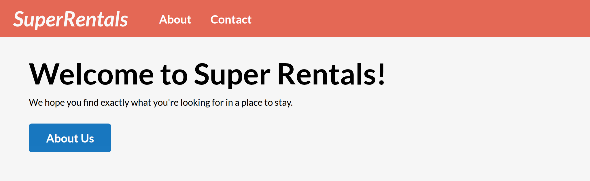 The Super Rentals app by the end of the chapter